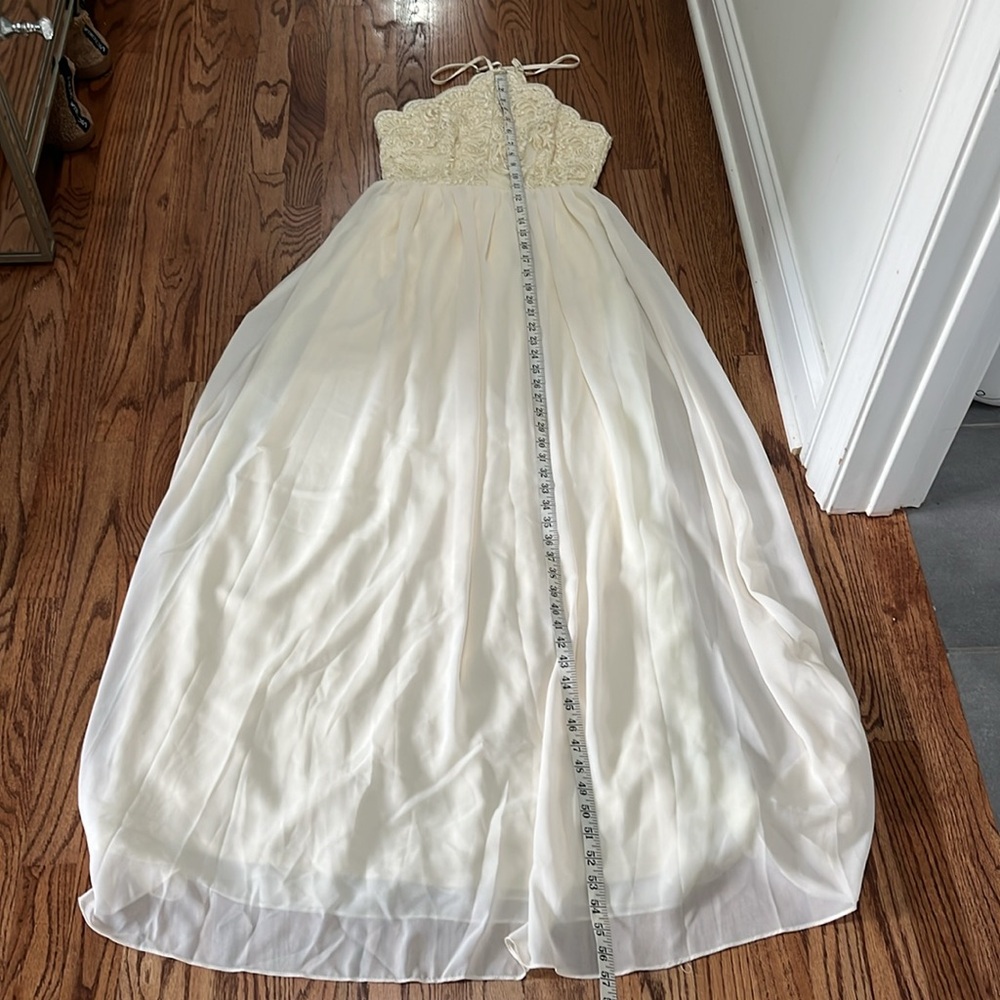 Lulu's Cream Embellished Halter Gown - Picture 2 of 7